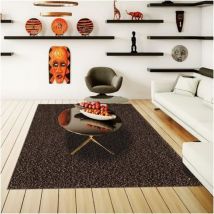 Sanat Hali - Tapis shaggy 60x110 marron tissé rectangle motif uni sg loca