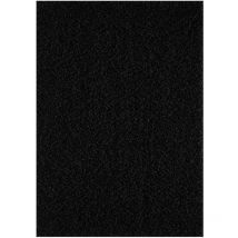 Sanat Hali - Tapis shaggy 80x150 noir tissé rectangle motif uni sg loca