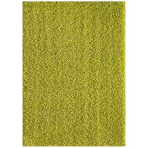 Sanat Hali - Tapis shaggy 60x110 vert tissé rectangle motif uni sg loca