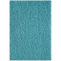 Sanat Hali - Tapis shaggy 160x230 bleu tissé rectangle motif uni sg loca