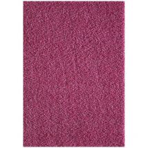 Sanat Hali - Tapis shaggy 160x230 rose tissé rectangle motif uni sg loca
