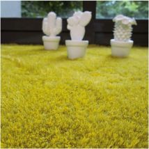 Arte Espina - Tapis longs poils shaggy 90x160 vert fait main rectangle motif uni swing