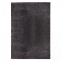 Unamourdetapis - Tapis lavable 30°C 140x200 Anthracite, tapis shaggy uni à longs poils
