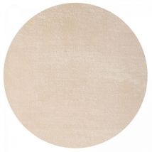Unamourdetapis - Tapis lavable 30°C Ø120cm Beige, tapis shaggy uni à longs poils