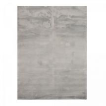 Unamourdetapis - Tapis lavable 30°C 140x200 Gris, tapis shaggy uni à longs poils