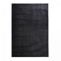 Unamourdetapis - Tapis lavable 30°C 80x300 Noir, tapis shaggy uni à longs poils