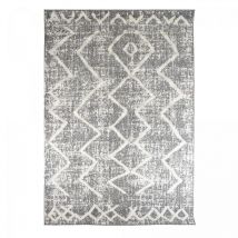 Jadorel - Tapis longs poils shaggy 120x170 gris et blanc tissé rectangle motif berbère