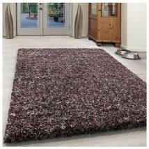 Allotapis - Tapis shaggy rectangle bicolore moderne Benno Rouge 80x250