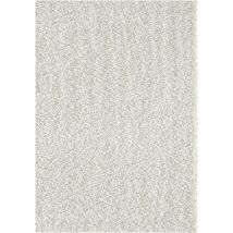 Dezenco - Tapis shaggy 120x170 crème tissé rectangle motif uni sg loca