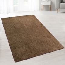 Karat - Tapis Shaggy sur mesure Barcelona Marron clair 50 x 150 cm