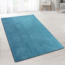 Karat - Tapis Shaggy sur mesure Barcelona Bleu clair 66 x 100 cm