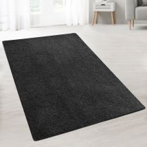 Karat - Tapis Shaggy sur mesure Barcelona Noir 80 x 300 cm