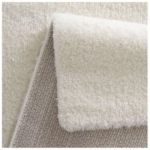 Allotapis - Tapis shaggy uni extra doux moderne Paola Blanc 200x290