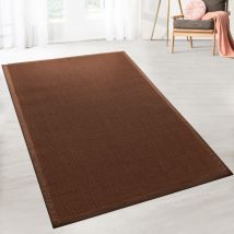 Karat - Tapis Sisal Amazonas Marron foncé Avec bordure 70 x 130 cm