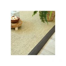 Décoweb - Tapis Sisal - Tulum écru - Ganse anthracite - 140 x 200 cm