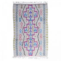 Unamourdetapis - Authentique tapis berbère 150x240 blanc cassé et rose azilal 9