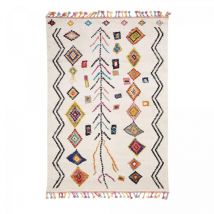 Unamourdetapis - Tapis berbère motif ethnic 60x110 ivoire ourika 2