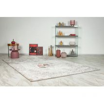 Hellocarpet - Tapis style orient effet 3D beige argenté Cosmia Beige argenté 160x230
