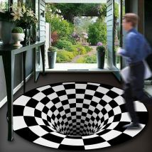 Tapis, tapis de sol 3D, tapis pour chambre à coucher, décoration de maison en maille noire et blanche