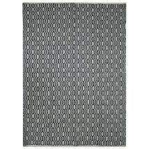 Thedecofactory - terra cotton géo - Tapis 100% coton géométrique écru-noir 190x290