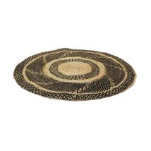 The Home Deco Factory - Tapis Rond Jute Imprime Noir 90cm