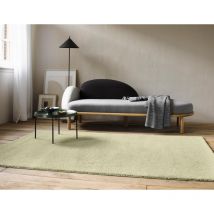 Esprit - Tapis uni à courtes mèches design California Vert menthe 120x170