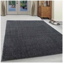 Allotapis - Tapis uni à courtes mèches pour salon Rush Gris 240x340