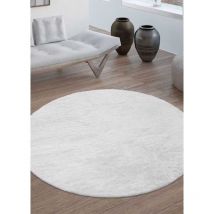 Toutapis - Tapis doux lumia - Ecru, rond, 160x160 cm