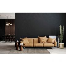 Tapis uni courtes mèches tissé main moderne Lena Beige 200x290