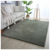 Allotapis - Tapis uni doux à courtes mèches Hector Vert 160x230