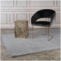 Tapis uni doux pour salon rectangle Paradise Argenté 80x150