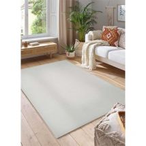 Toutapis - Tapis salon chambre uni crème satiné marseille poils courts facile d'entretien 200x290