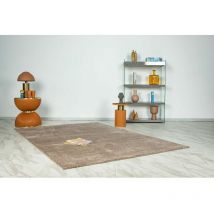 Hellocarpet - Tapis uni poils ras moderne Nubio Marron clair 200x290