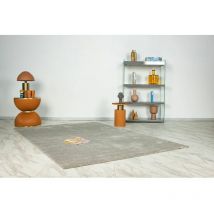 Hellocarpet - Tapis uni poils ras moderne Nubio Argenté 80x150