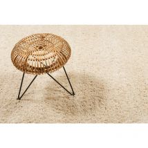 Wecon Home - Tapis uni pour salon Studio zero Crème 133x200