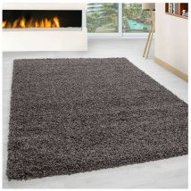 Tapis uni shaggy rectangle Aimee Taupe 100x200