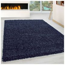 Allotapis - Tapis uni shaggy rectangle Aimee Bleu marine 200x290