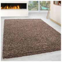 Tapis uni shaggy rectangle Aimee Moka 120x170