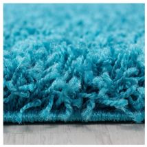 Allotapis - Tapis Uni Shaggy Rond Bright Turquoise Ø 160