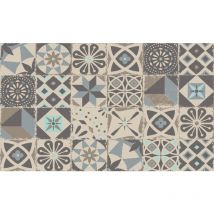 Tapis velvet car cim blue TAUP45X75 carreau ciment blue taupe Mercury D2232-7