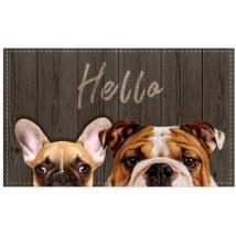 Tapis velvet hello 45X75 – Paillasson – 100 % polyamide – 1180 g/m² – 5 mm hauteur de poils – Mercury