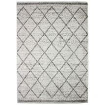 Thedecofactory - venise - Tapis toucher laineux motifs ethniques écru 133x190