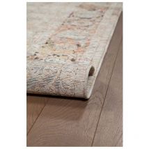Deladeco - Tapis vintage avec franges rayé poils ras Katoun Gris 240x315