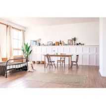 Vivabita - Tapis vintage laine et viscose rayé Smooth Beige 200x290