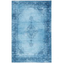 Tapis Vintage - Lavable - Antidérapant - Bleu Jeans - 195x280cm