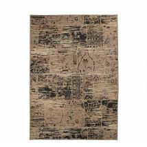 Tapis vintage look new molok 140x200 brun noir - Tapis vintage look new molok 140x200 brun noir - Beige