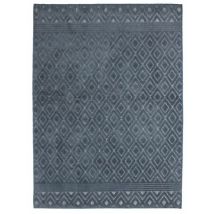 Thedecofactory - vintage relief - Tapis à motifs losanges bleu 133x180