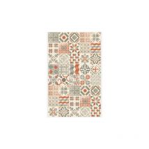 Tapis Vinyle - Carreaux de ciment - Rouge brique - 100 x 200 cm
