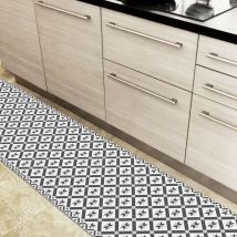 99déco - Tapis Vinyle Médium bis l 50xL200cm Carreaux de ciment Louise - Gris