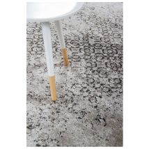Deladeco - Tapis viscose effet soie vintage rayé Tacoma Anthracite 140x190